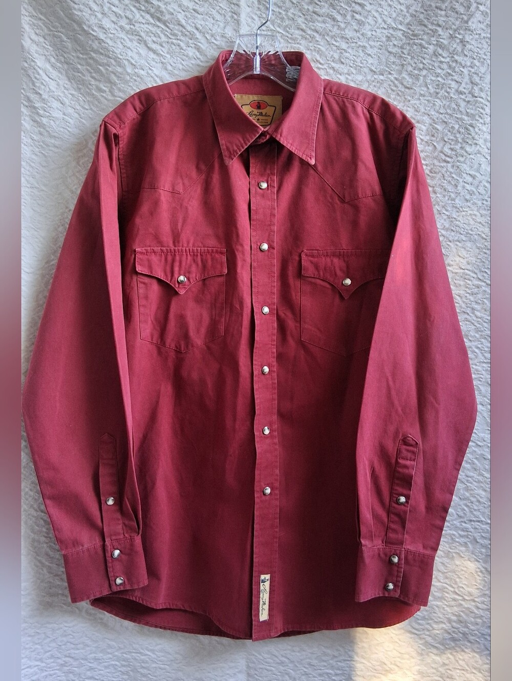 Larry Mahan Men's Red Western Button-Down Pearl Snap Shirt